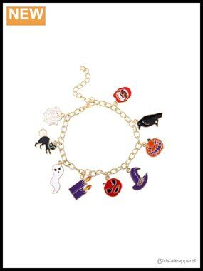 Christmas Charm Bracelet Adjustable Zinc Alloy Link Women Holiday Jewelry Gift